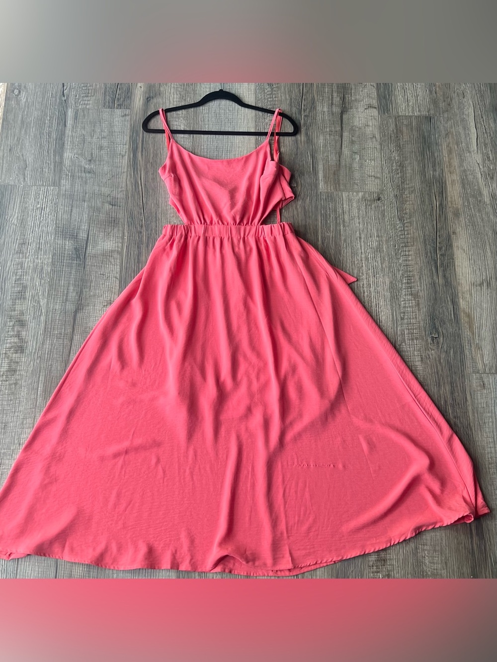 She + Sky Pink Maxi Dress with Spaghetti Straps
